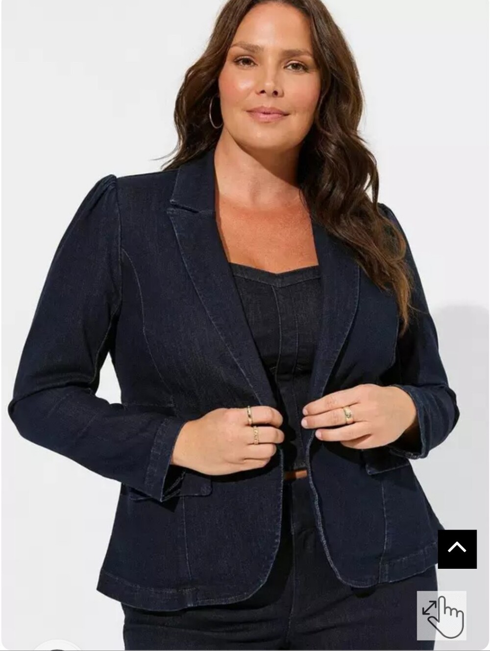 Torrid Studio NEW Size 10: Denim Button Front Tailored Dark Indigo Blazer